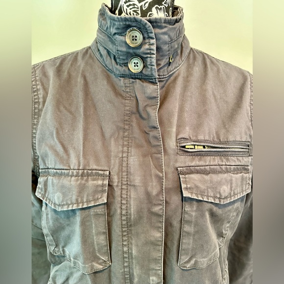 H&M dark blue cargo jacket with zippered hood - Picture 2 of 12